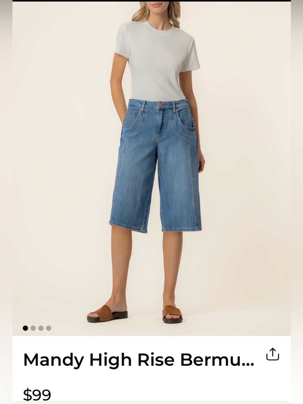 NWT KUT Mandy Bermuda denim shorts sz 10